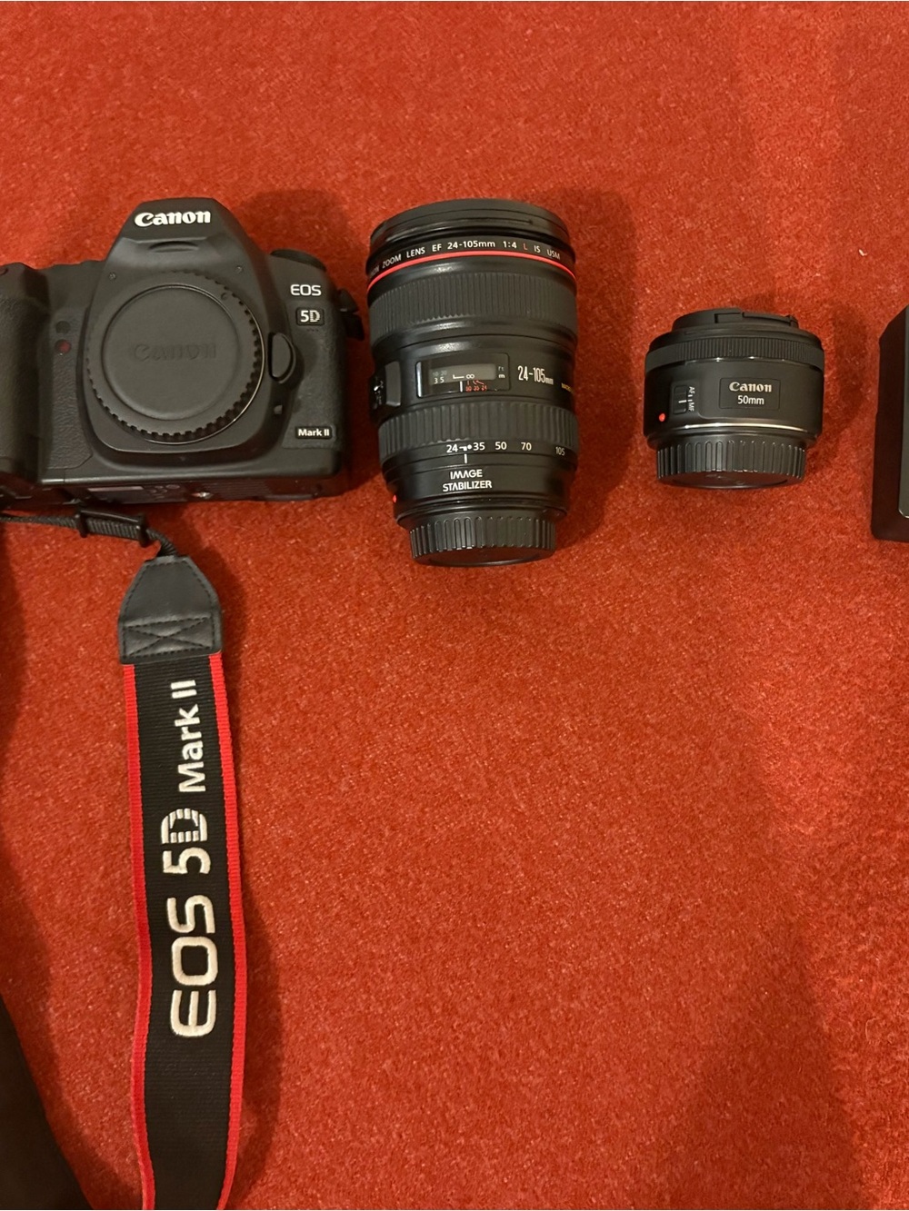 Canon Black EOS 5D Mark II Camera Body with Black 24-105mm and 50mm Lenses